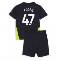 Maglia Calcio Manchester City Phil Foden #47 Seconda Divisa Bambino 2024-25 Manica Corta (+ pantaloncini)